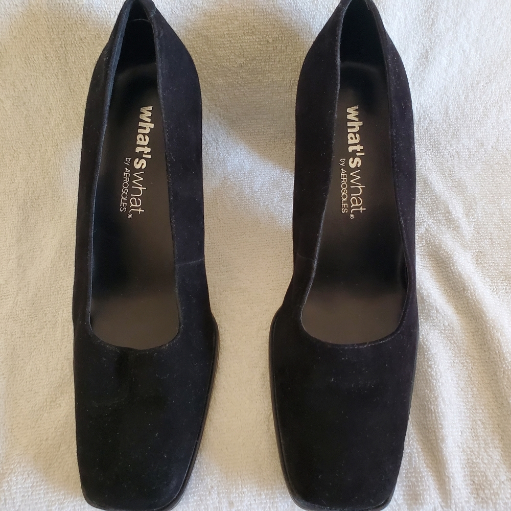 Women's black suede Heel Shoes Size 7